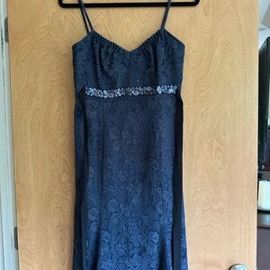 Vera Wang Navy Blue Floral Dress
